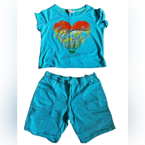 2pc Vintage & Retro Slub Top & Shorts Set - Picture 1 of 5